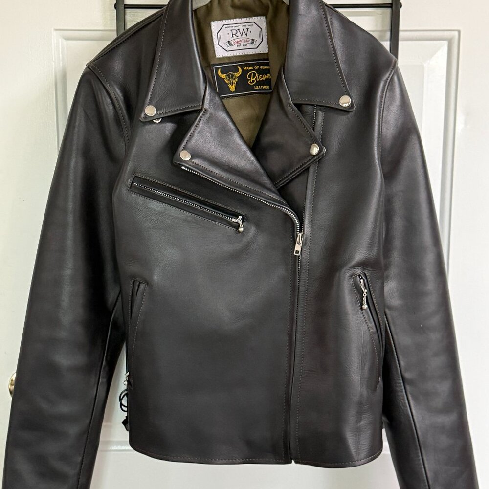 Rugged West Bespoke Chief | Bison Leather Double Rider Jacket | Ladies 2XL